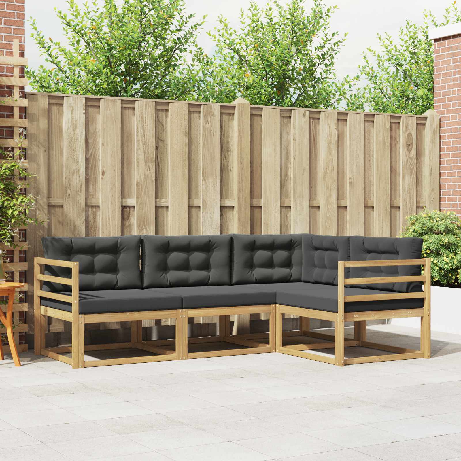 Outdoor-Sofagarnitur 3 stk. Weiß und Anthrazit Polyester