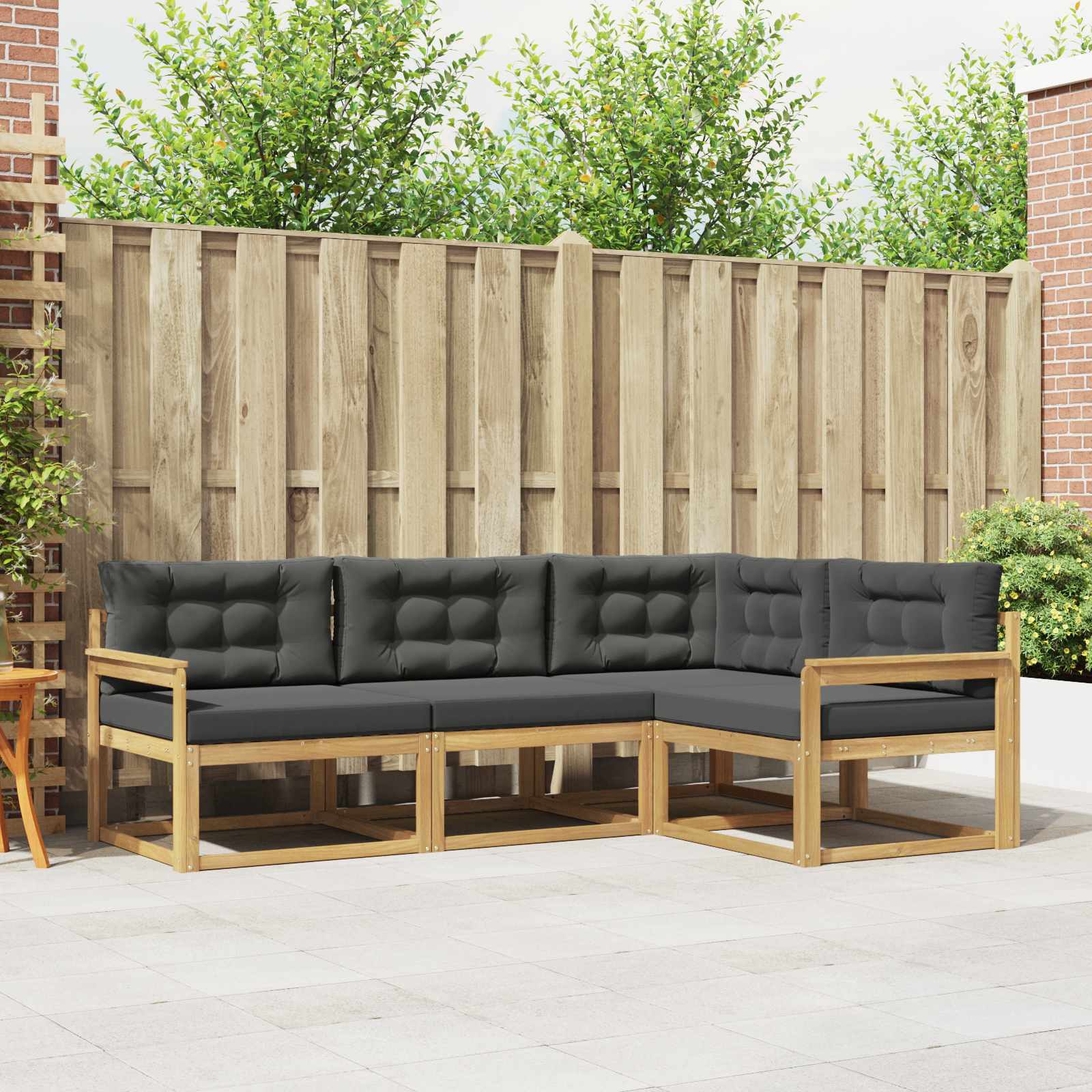 Outdoor-Sofagarnitur 3 stk. Weiß und Anthrazit Polyester