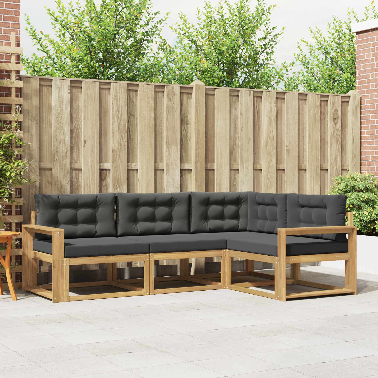 Outdoor-Sofagarnitur 3 stk. Weiß und Anthrazit Polyester
