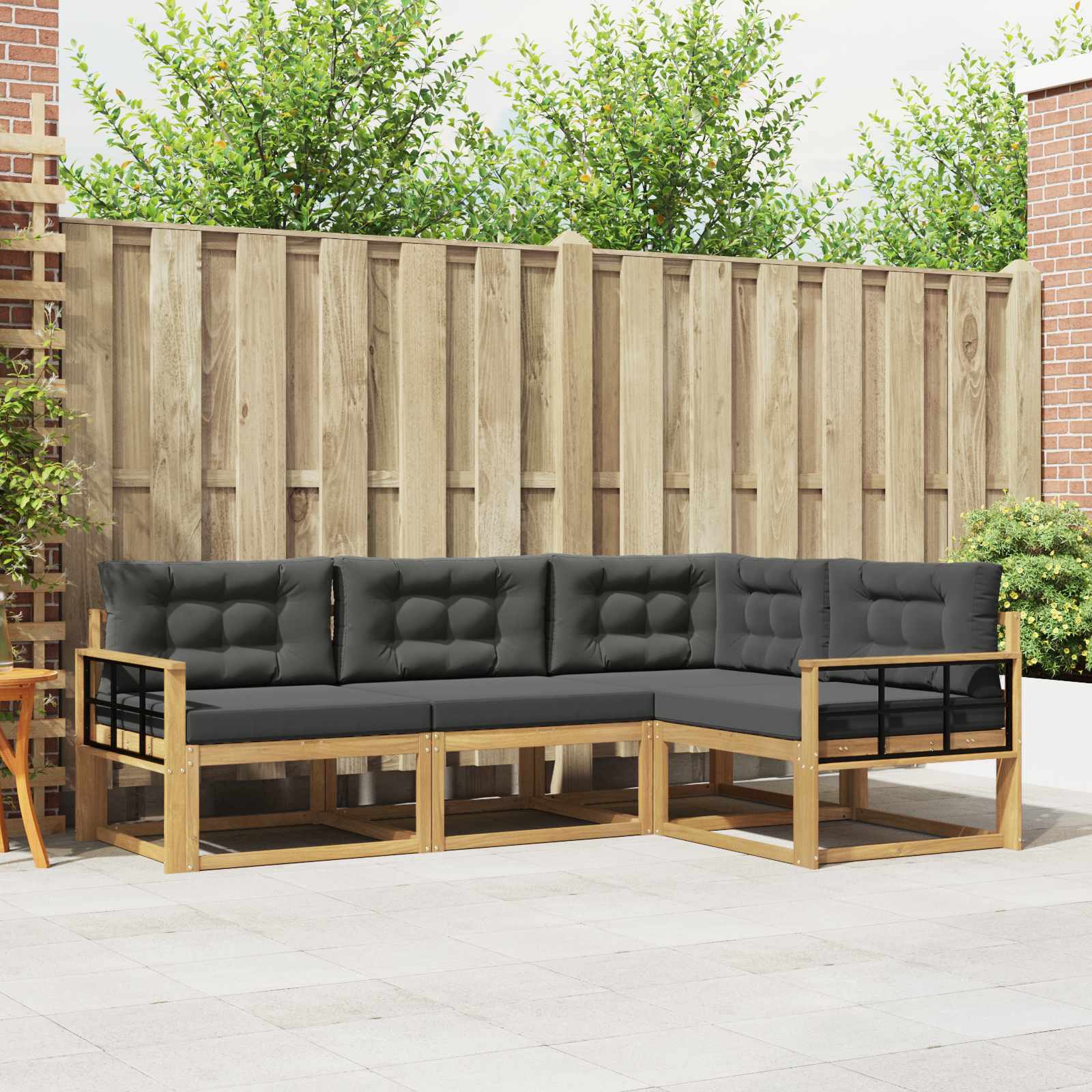 Outdoor-Sofagarnitur 3 stk. Weiß und Anthrazit Polyester