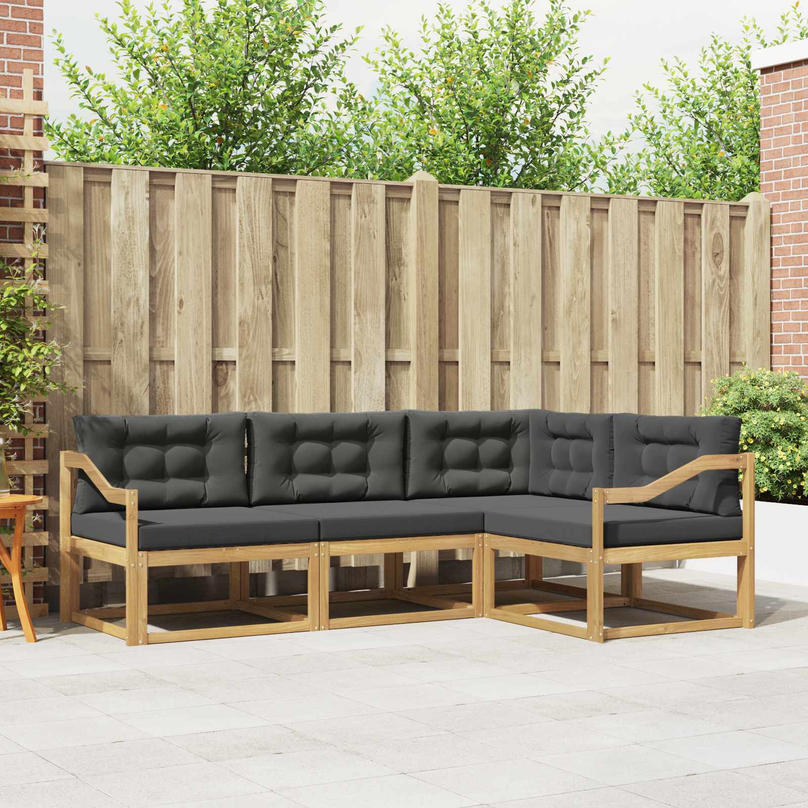Outdoor-Sofagarnitur 3 stk. Weiß und Anthrazit Polyester