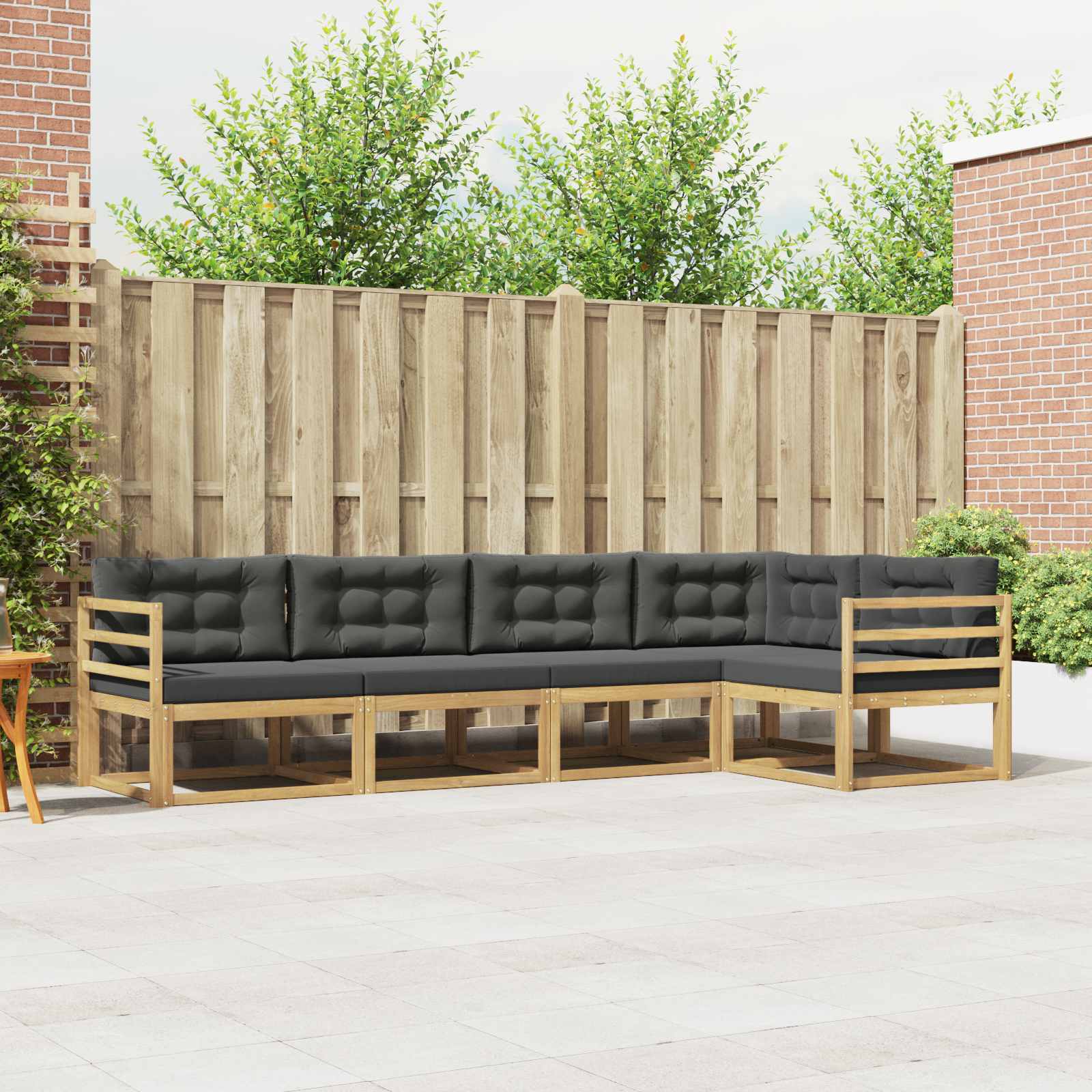 Outdoor-Sofagarnitur 4 stk. Weiß und Anthrazit Polyester