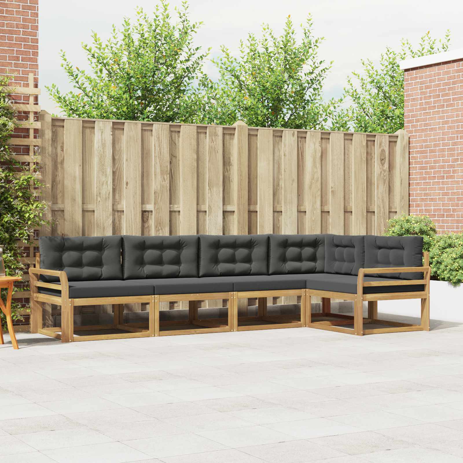 Outdoor-Sofagarnitur 4 stk. Weiß und Anthrazit Polyester