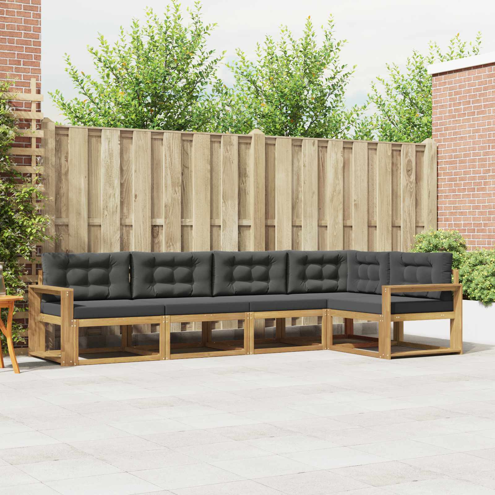 Outdoor-Sofagarnitur 4 stk. Weiß und Anthrazit Polyester