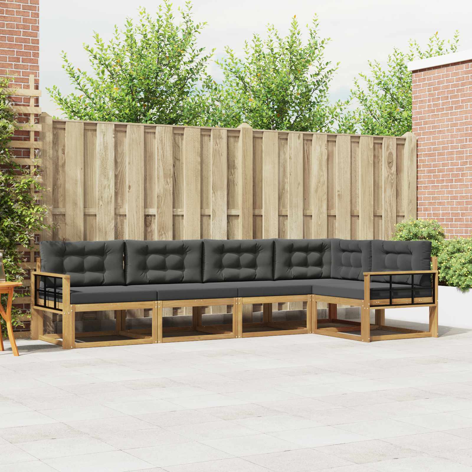 Outdoor-Sofagarnitur 4 stk. Weiß und Anthrazit Polyester