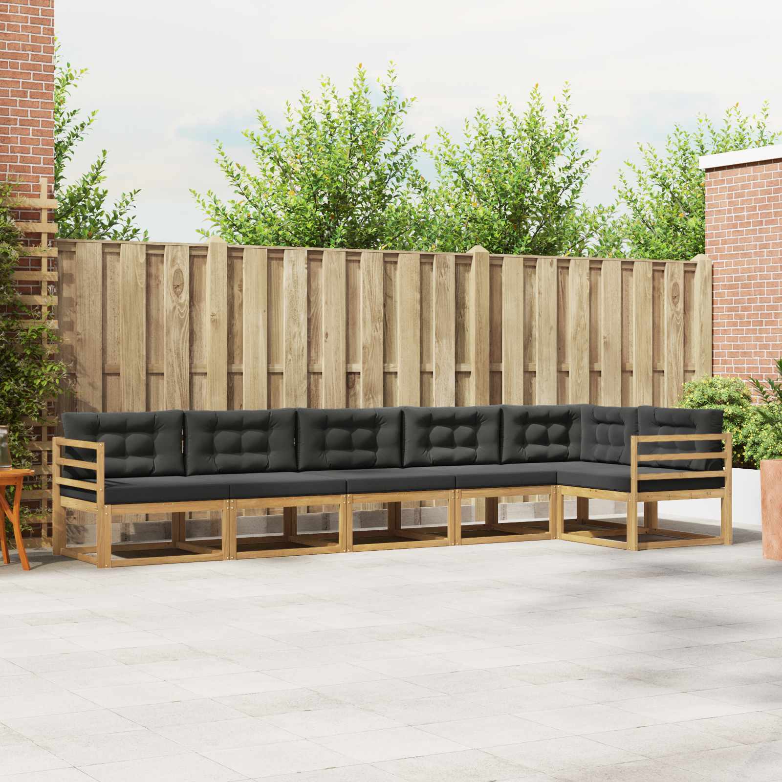 Outdoor-Sofagarnitur 4 stk. Weiß und Anthrazit Polyester