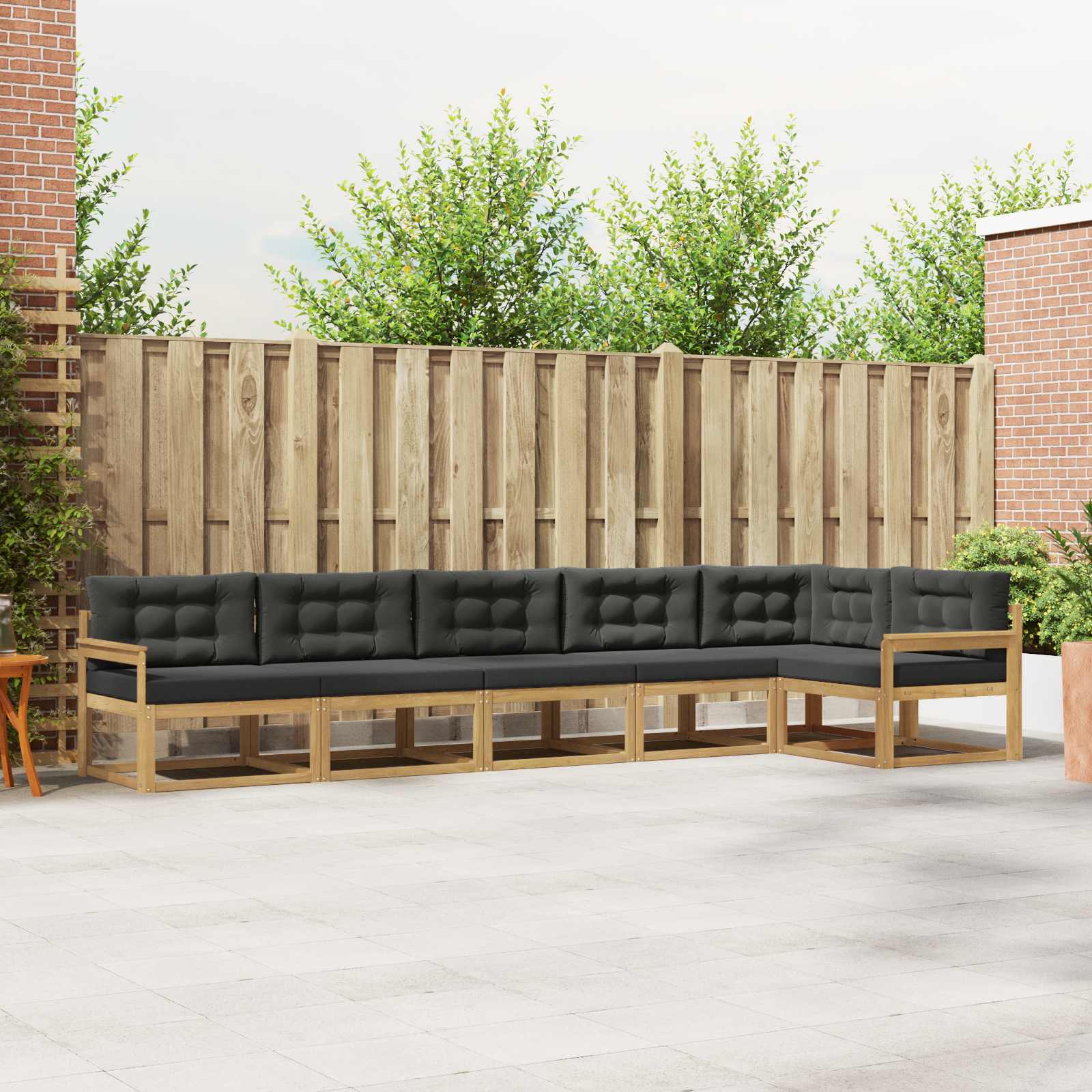 Outdoor-Sofagarnitur 4 stk. Weiß und Anthrazit Polyester