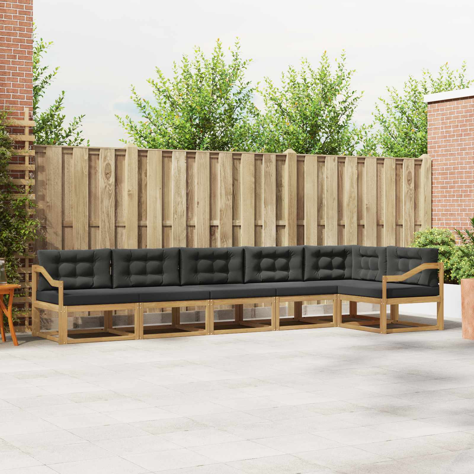 Outdoor-Sofagarnitur 4 stk. Weiß und Anthrazit Polyester