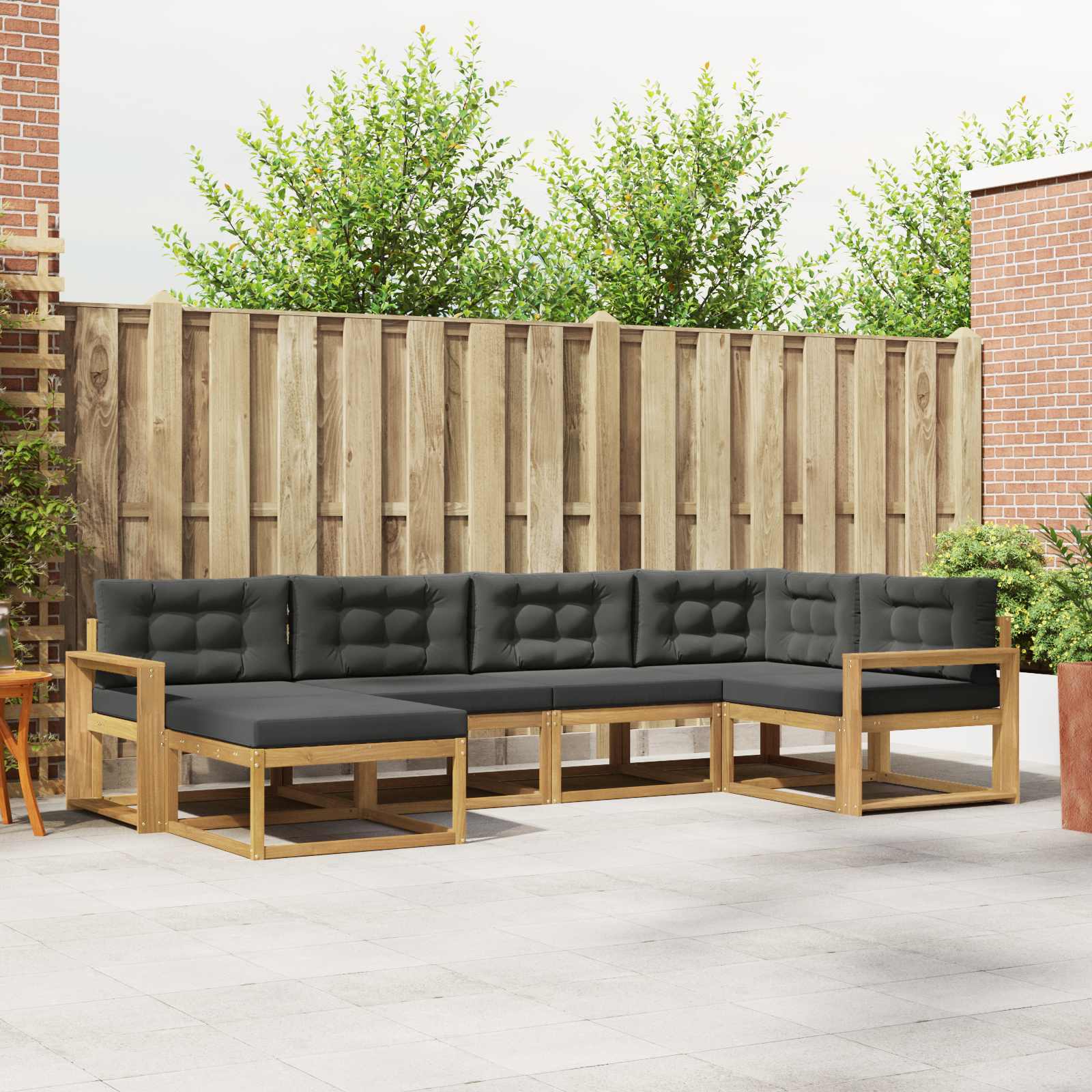Outdoor-Sofagarnitur 5 stk. Weiß und Anthrazit Polyester