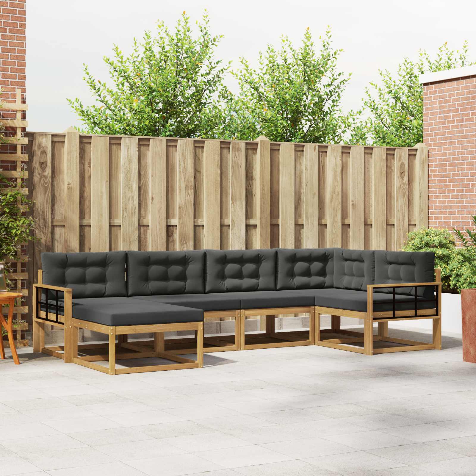 Outdoor-Sofagarnitur 5 stk. Weiß und Anthrazit Polyester