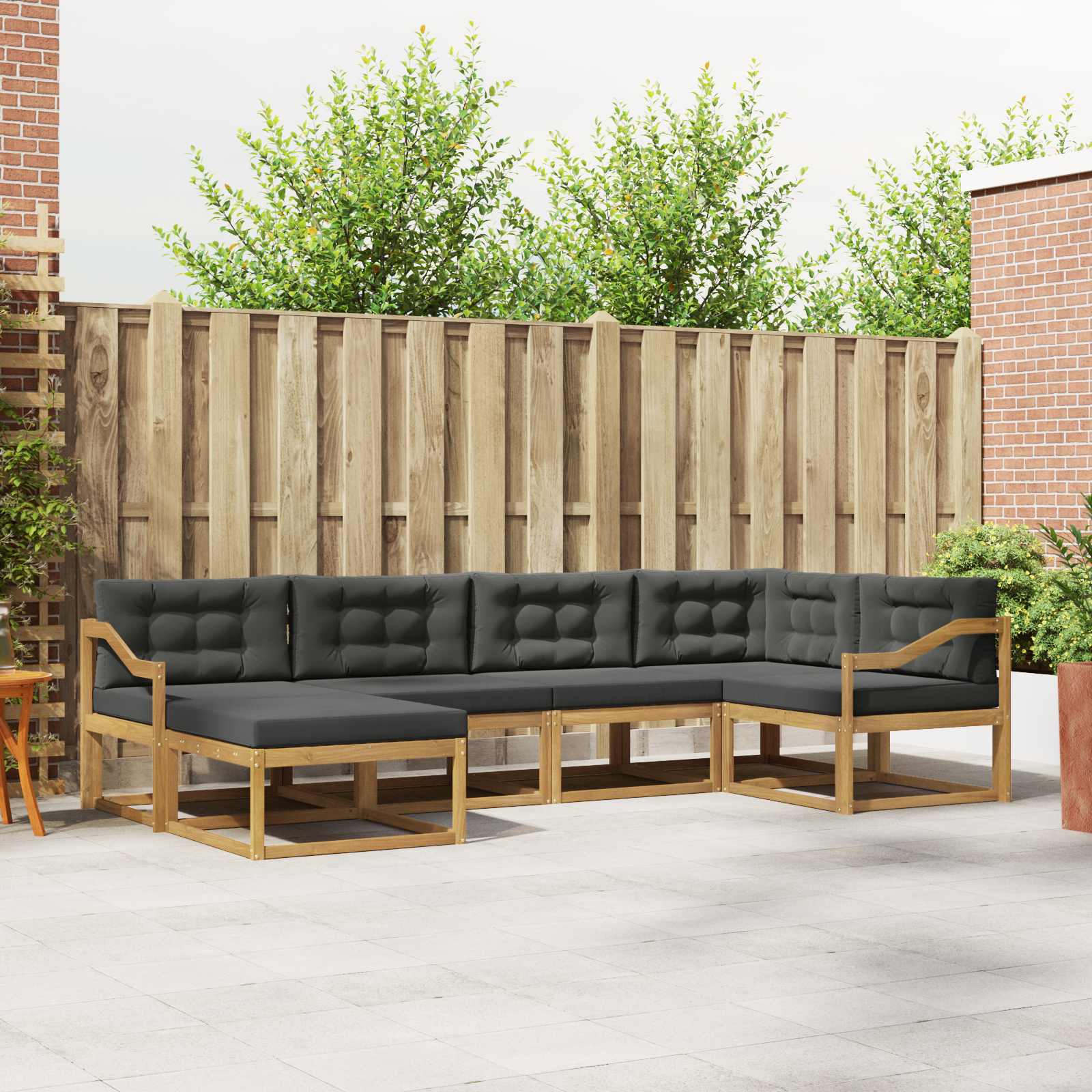 Outdoor-Sofagarnitur 5 stk. Weiß und Anthrazit Polyester
