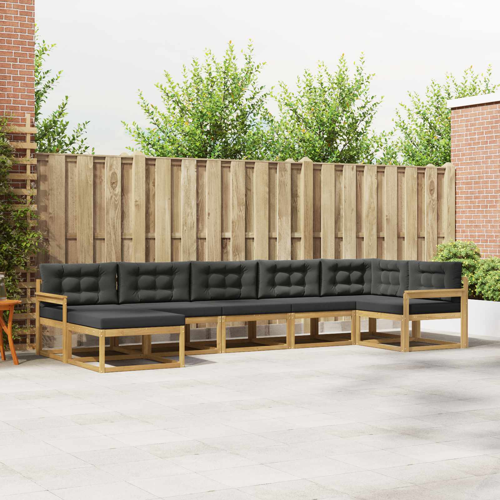 Outdoor-Sofagarnitur 7 stk. Weiß und Anthrazit