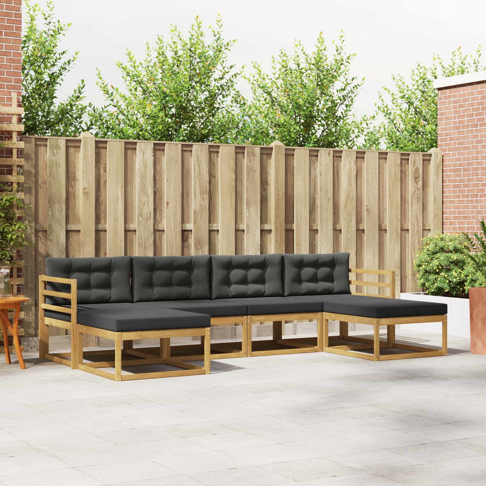 Outdoor-Sofagarnitur 6 stk. Weiß und Anthrazit