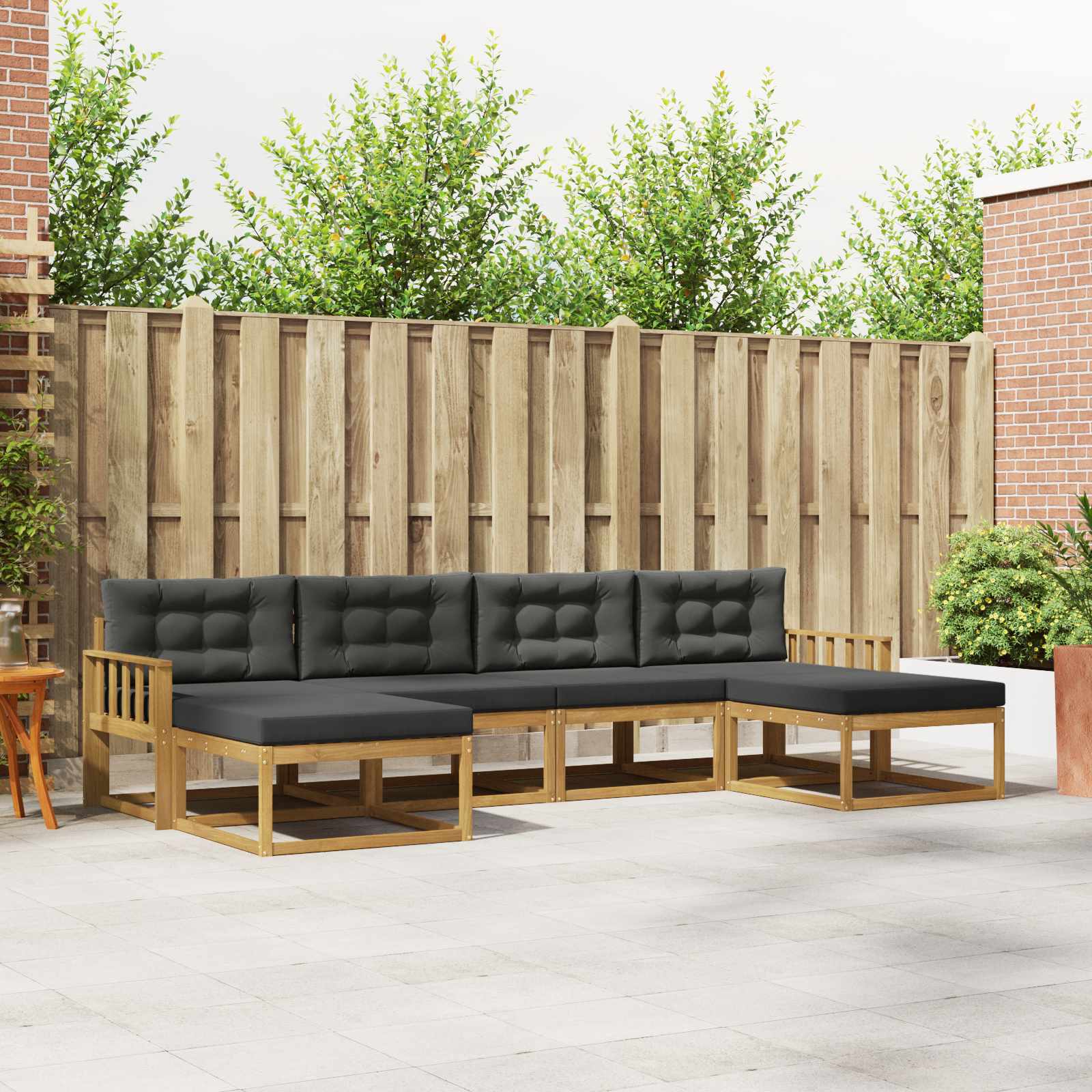 Outdoor-Sofagarnitur 6 stk. Weiß und Anthrazit