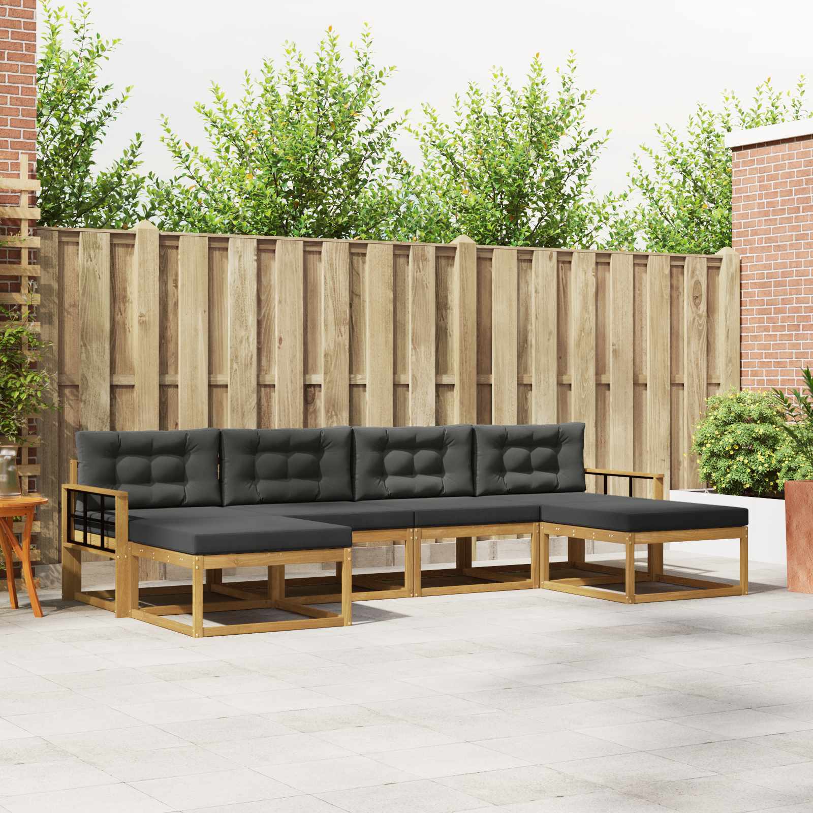Outdoor-Sofagarnitur 6 stk. Weiß und Anthrazit