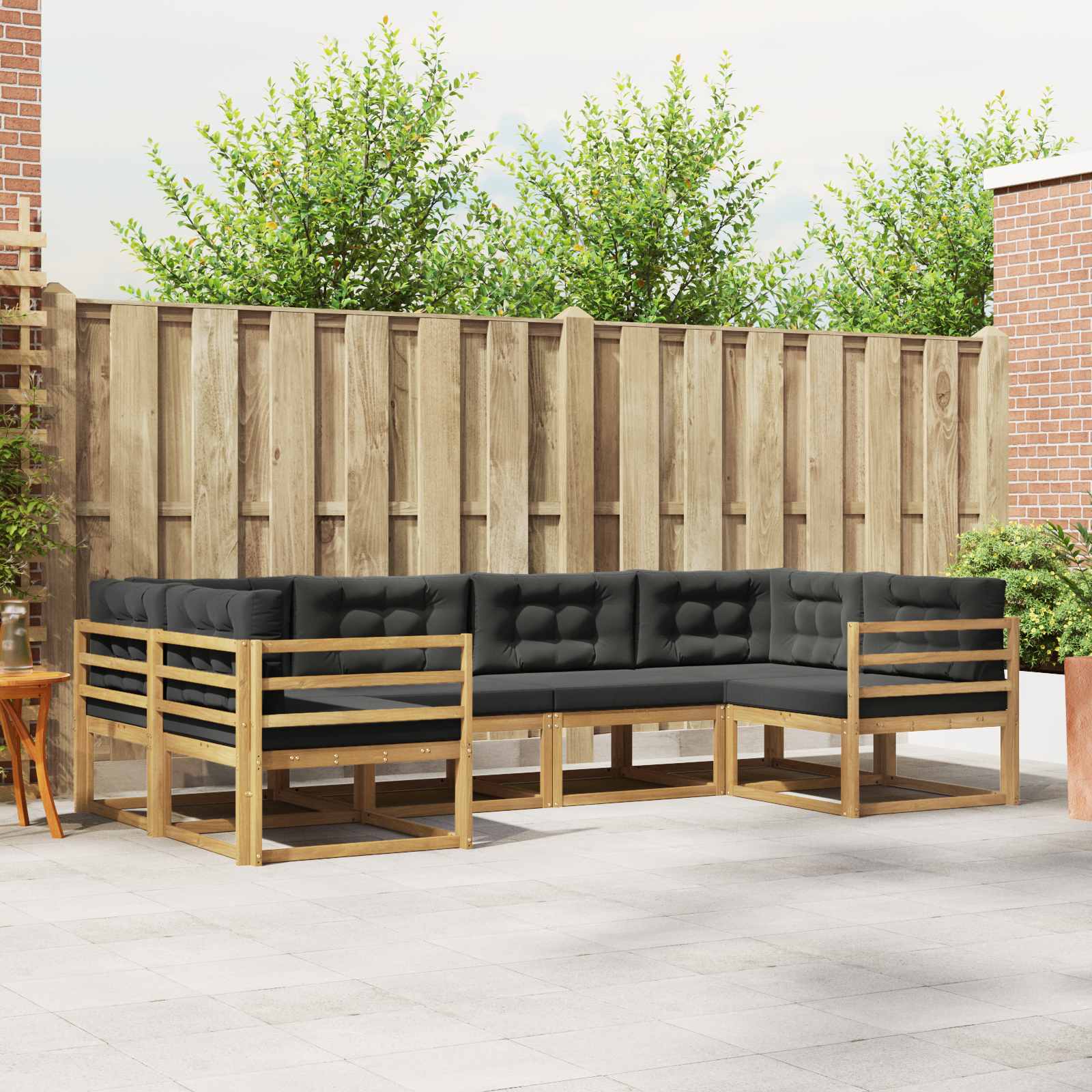Outdoor-Sofagarnitur 6 stk. Weiß und Anthrazit