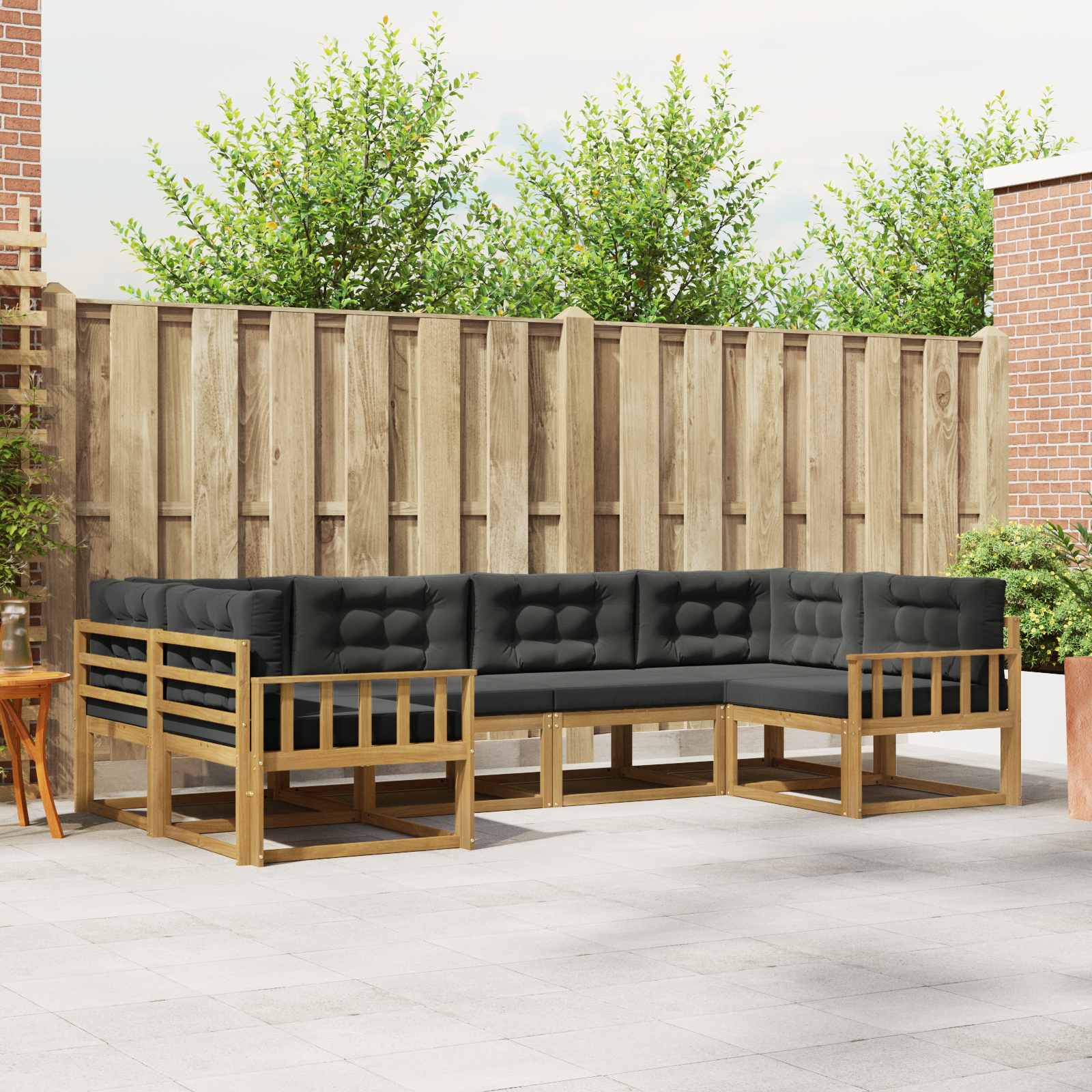 Outdoor-Sofagarnitur 6 stk. Weiß und Anthrazit