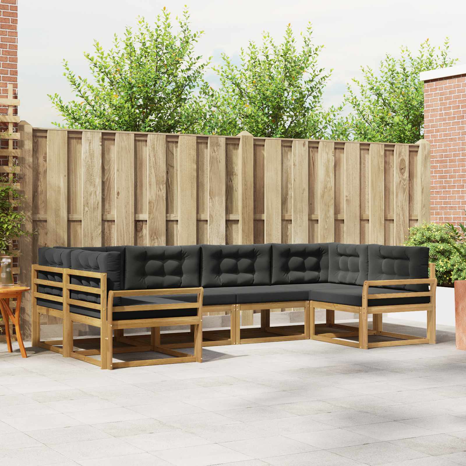 Outdoor-Sofagarnitur 6 stk. Weiß und Anthrazit
