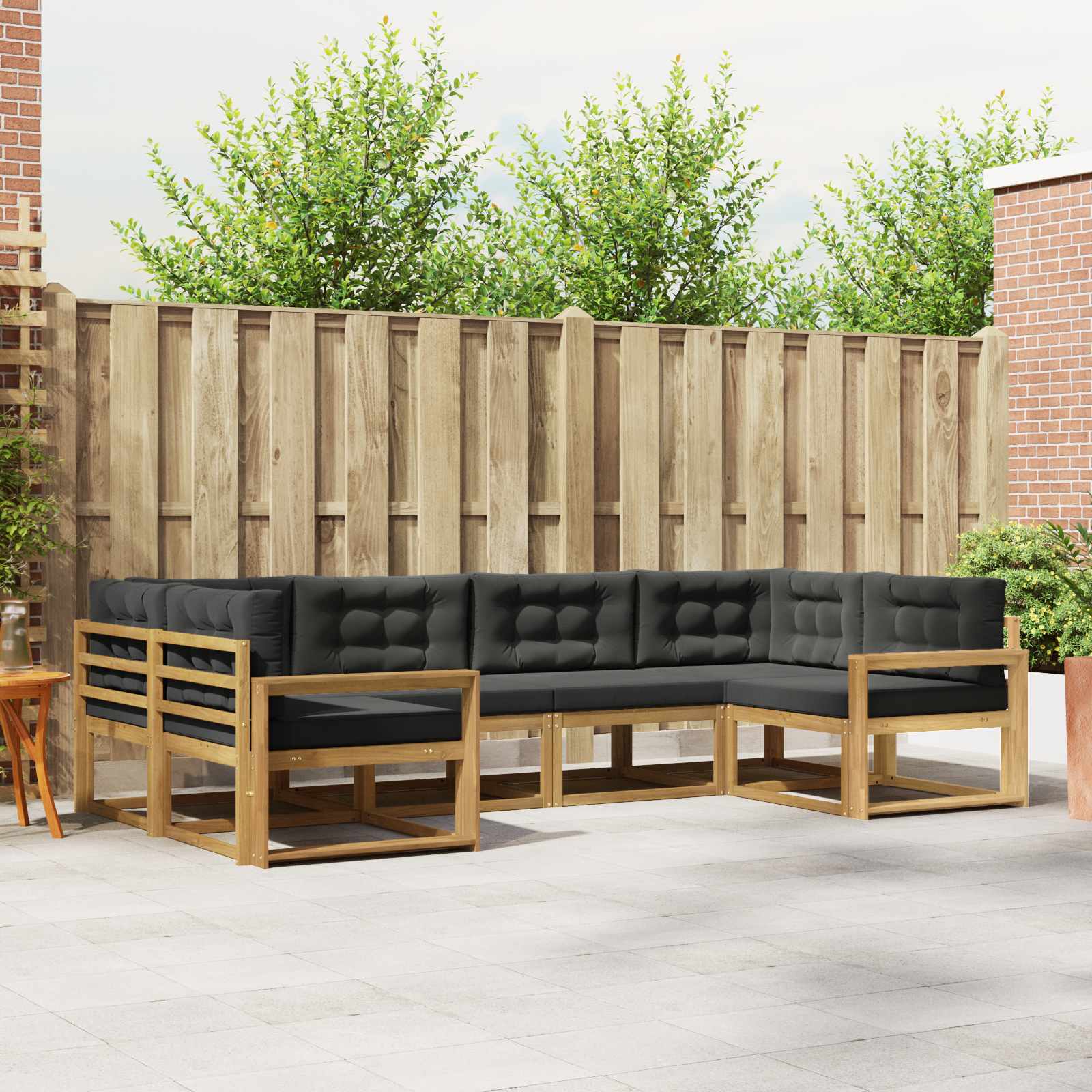 Outdoor-Sofagarnitur 6 stk. Weiß und Anthrazit