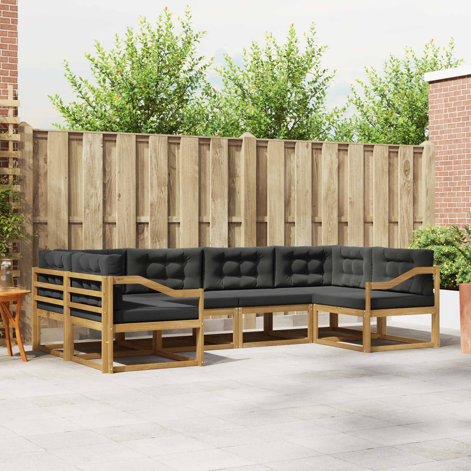 Outdoor-Sofagarnitur 6 stk. Weiß und Anthrazit