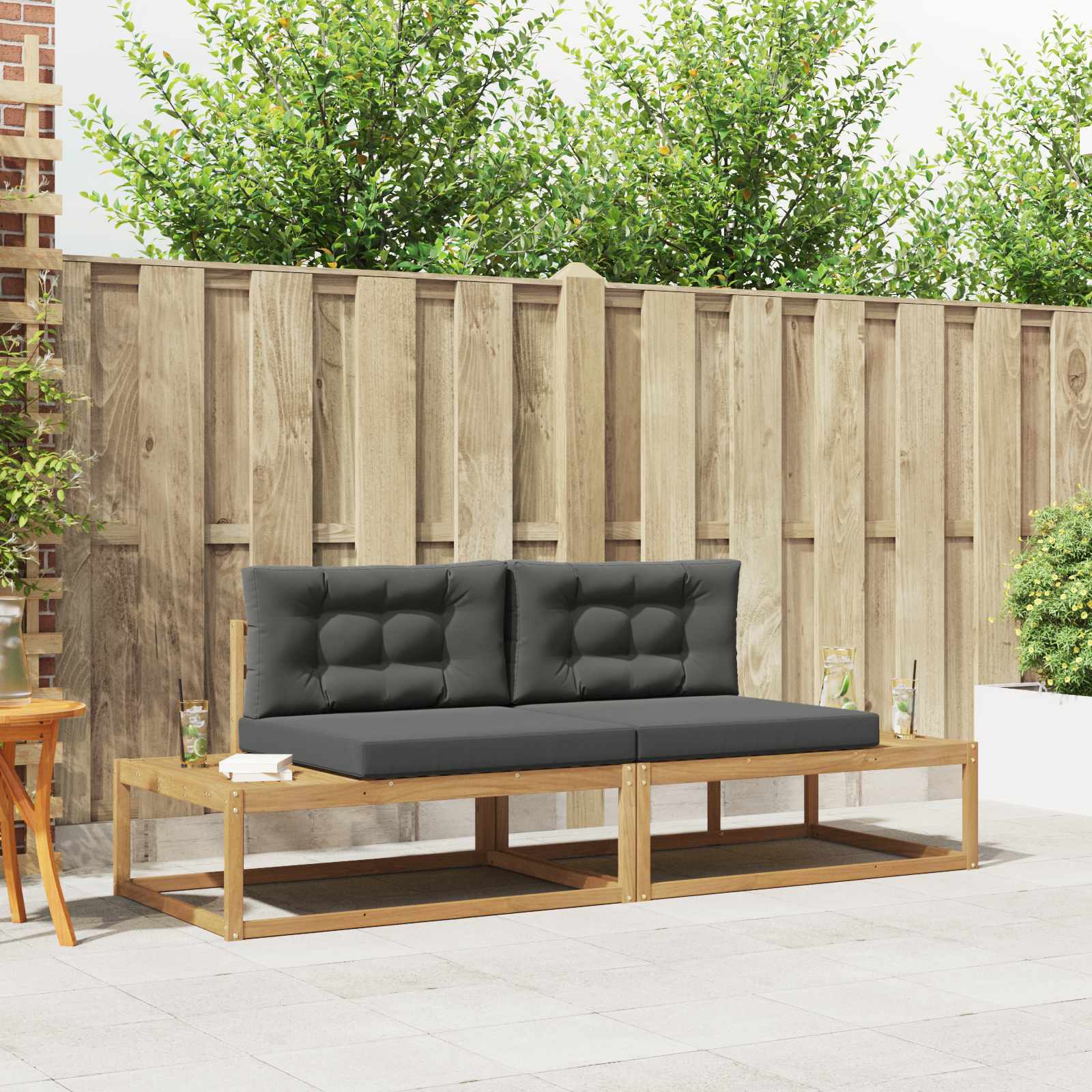 Outdoor-Sofagarnitur Polyester Weiß