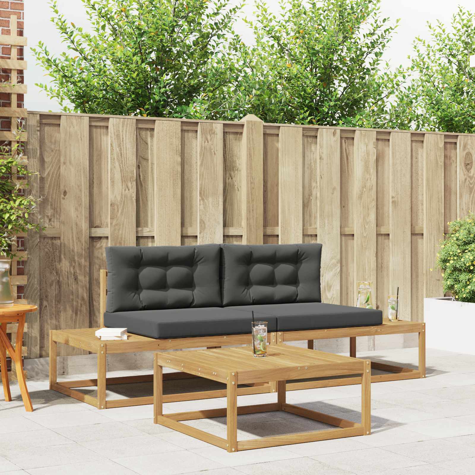Outdoor-Sofagarnitur Polyester Weiß