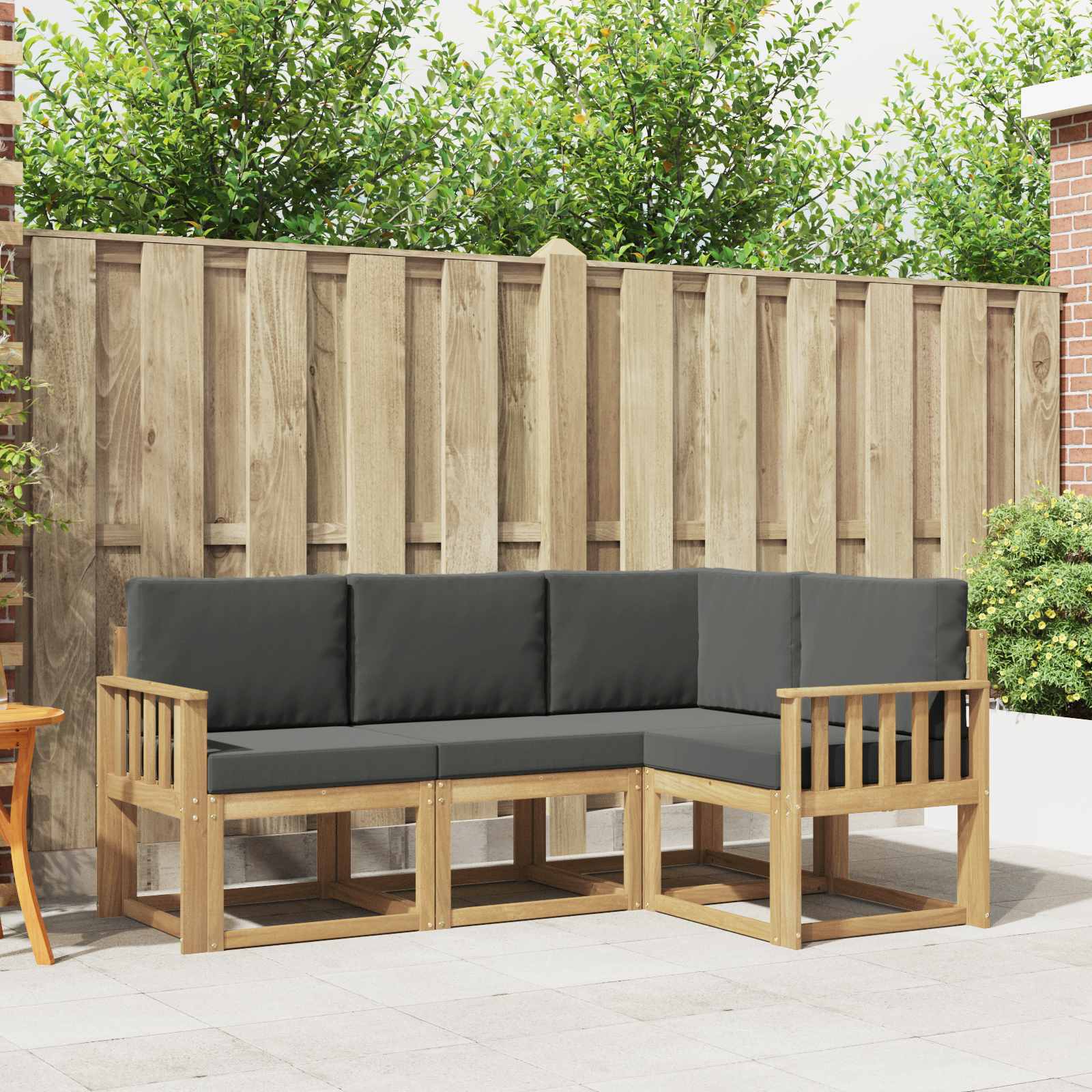 Outdoor-Sofagarnitur 4 stk. Weiß und Anthrazit