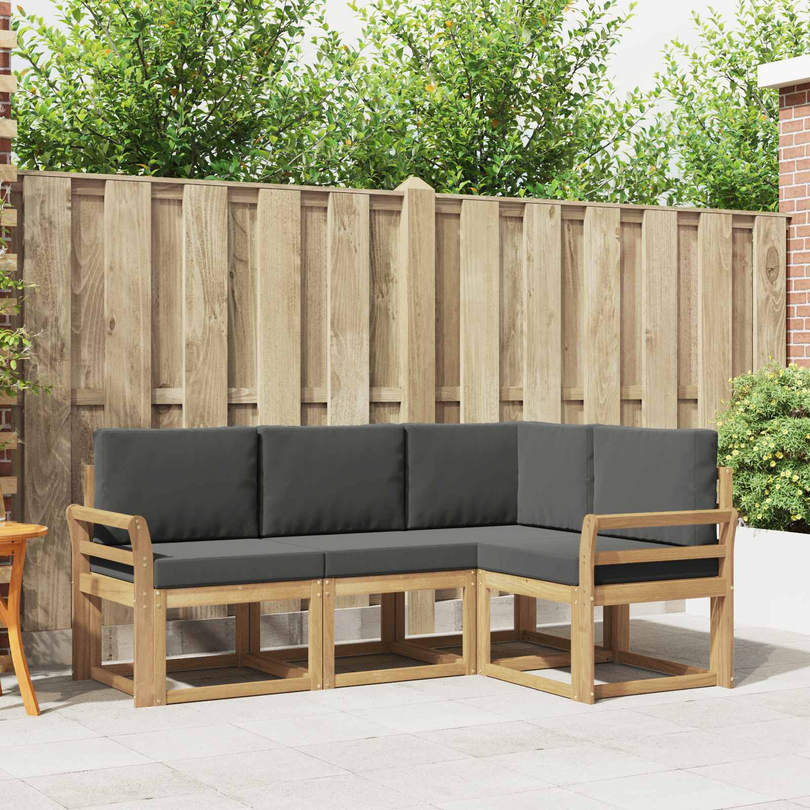 Outdoor-Sofagarnitur 4 stk. Weiß und Anthrazit
