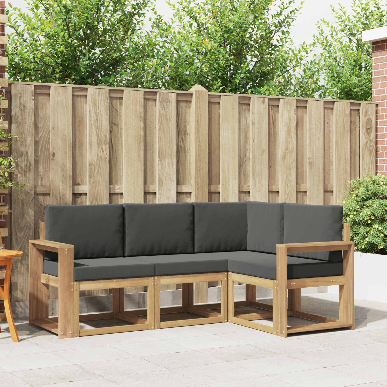 Outdoor-Sofagarnitur 4 stk. Weiß und Anthrazit