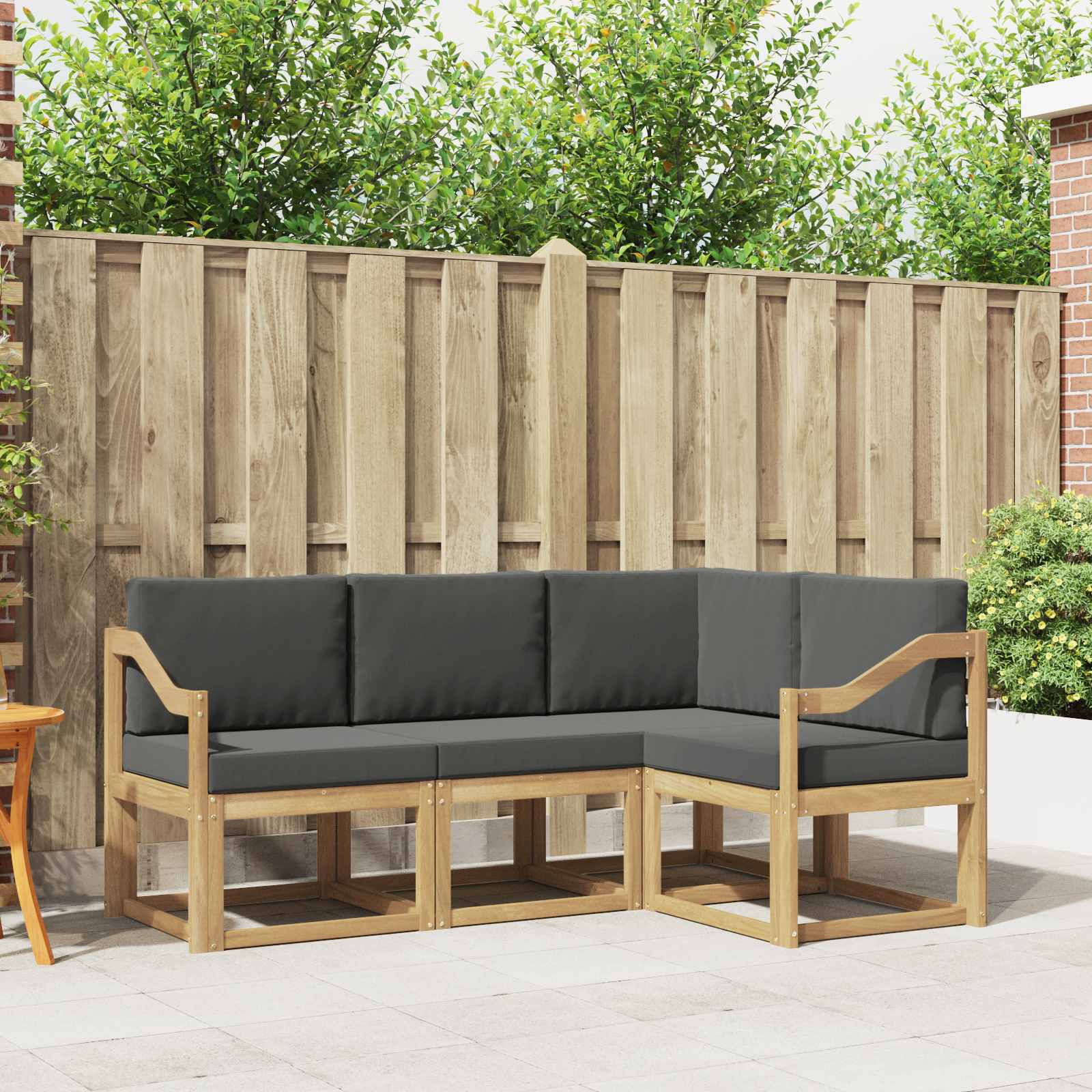 Outdoor-Sofagarnitur 4 stk. Weiß und Anthrazit