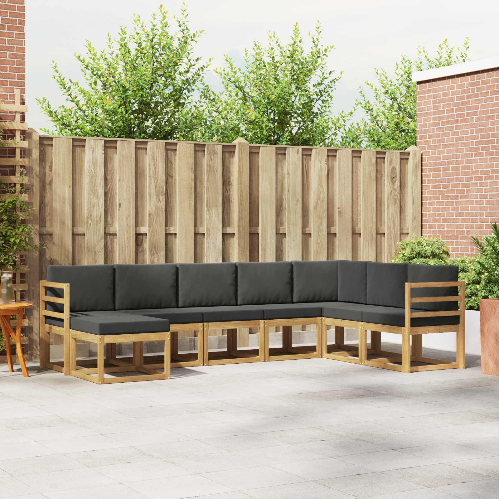 Outdoor-Sofagarnitur 8 stk. Weiß und Anthrazit