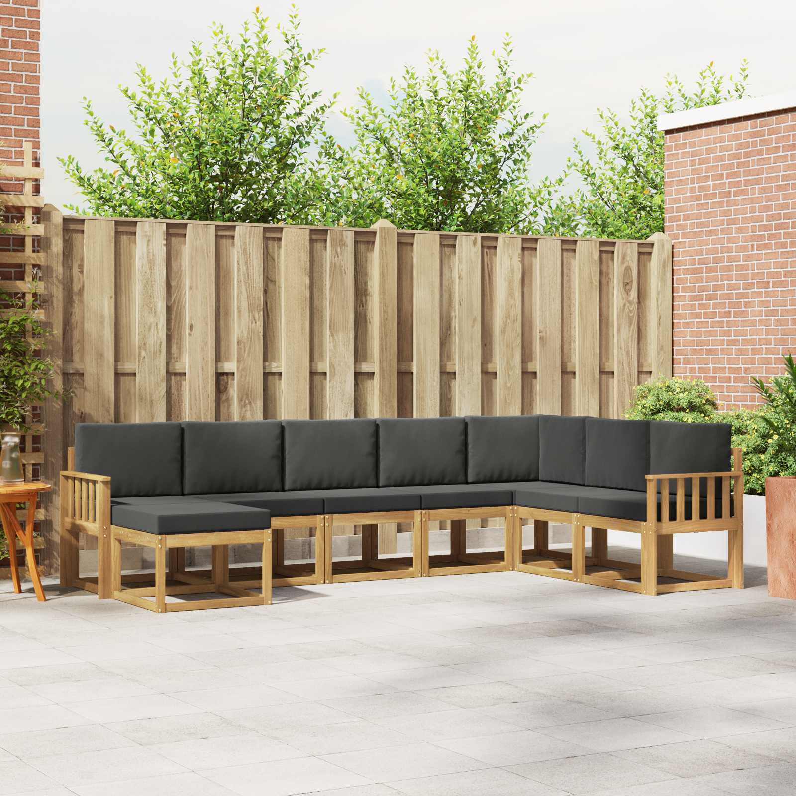 Outdoor-Sofagarnitur 8 stk. Weiß und Anthrazit