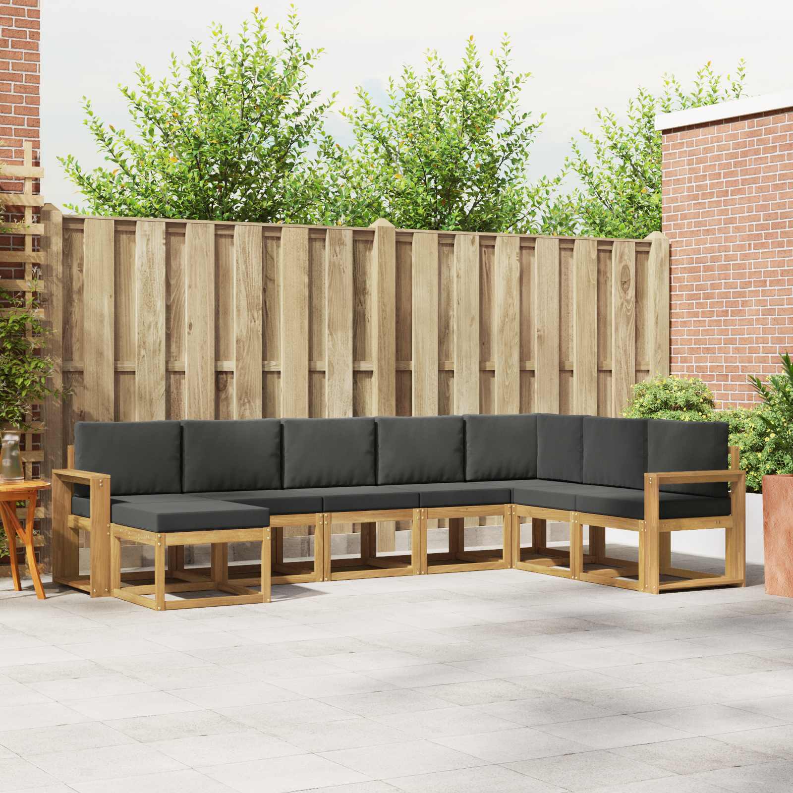 Outdoor-Sofagarnitur 8 stk. Weiß und Anthrazit