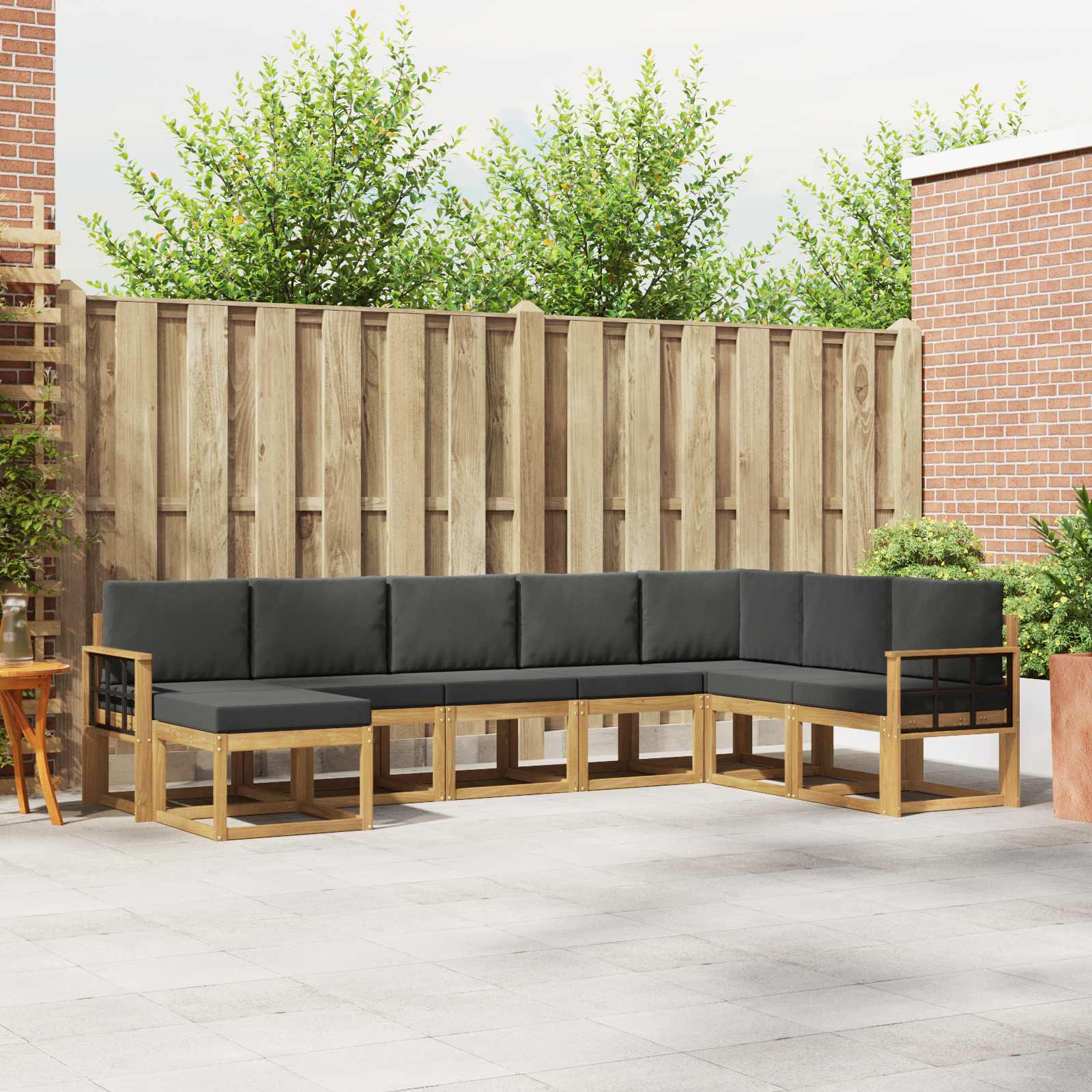 Outdoor-Sofagarnitur 8 stk. Weiß und Anthrazit