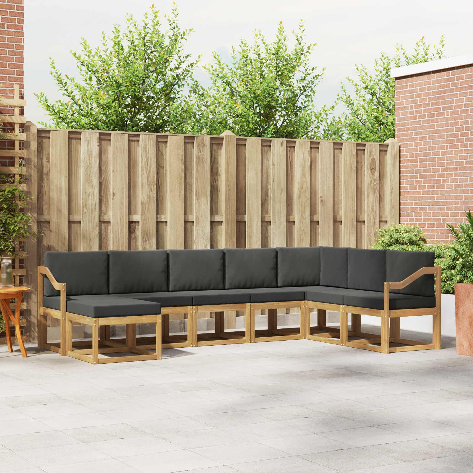Outdoor-Sofagarnitur 8 stk. Weiß und Anthrazit
