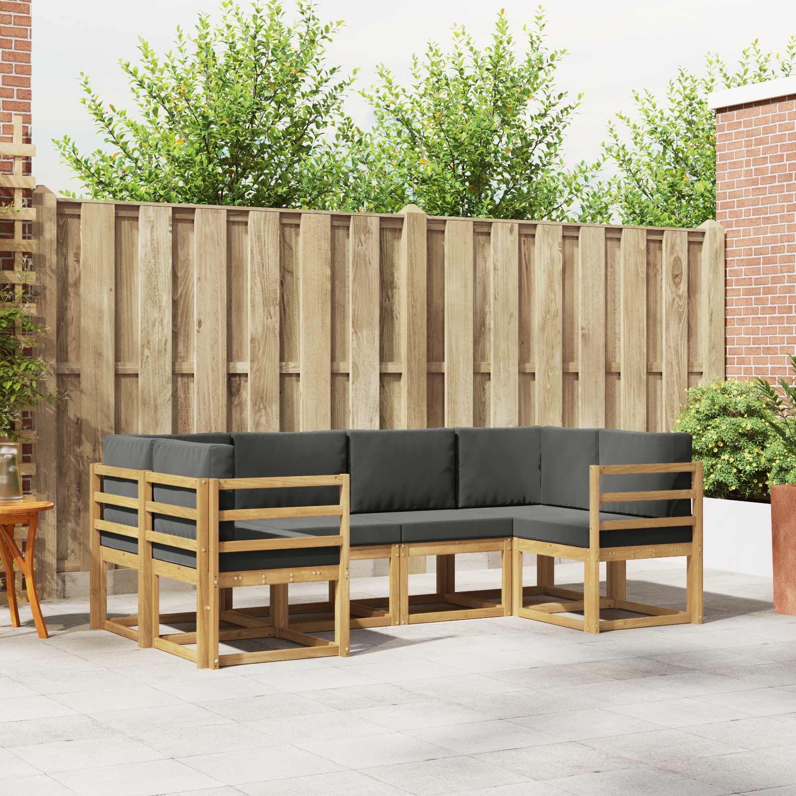 Outdoor-Sofagarnitur 6 stk. Weiß und Anthrazit