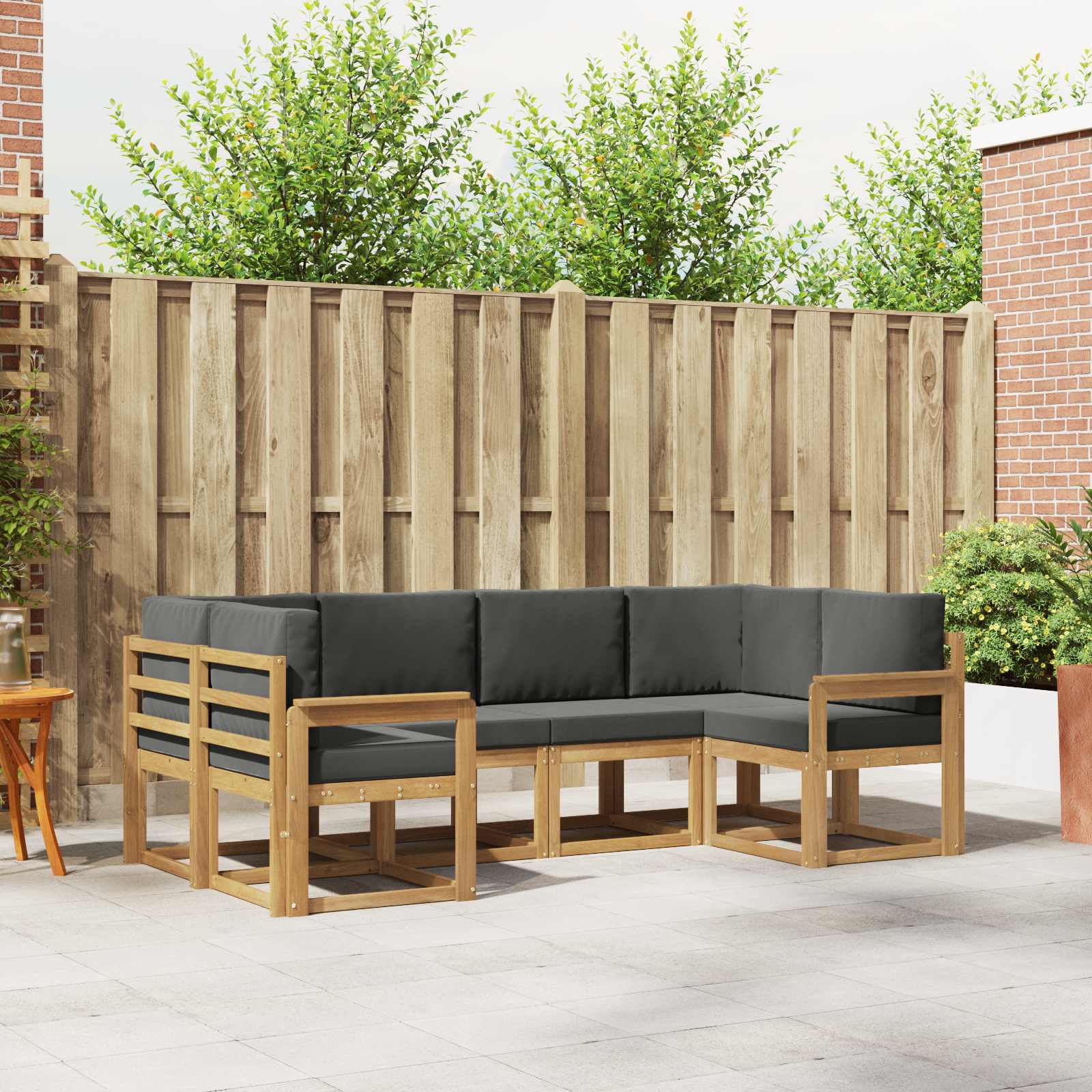 Outdoor-Sofagarnitur 6 stk. Weiß und Anthrazit