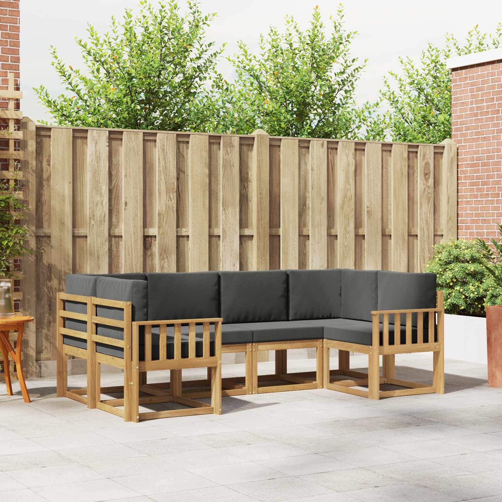 Outdoor-Sofagarnitur 6 stk. Weiß und Anthrazit
