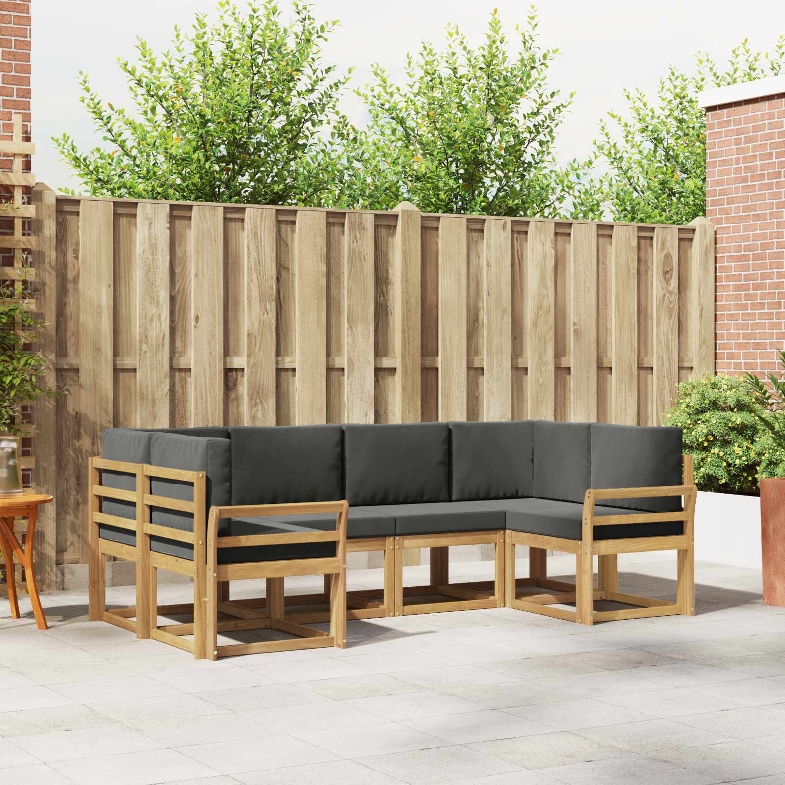 Outdoor-Sofagarnitur 6 stk. Weiß und Anthrazit