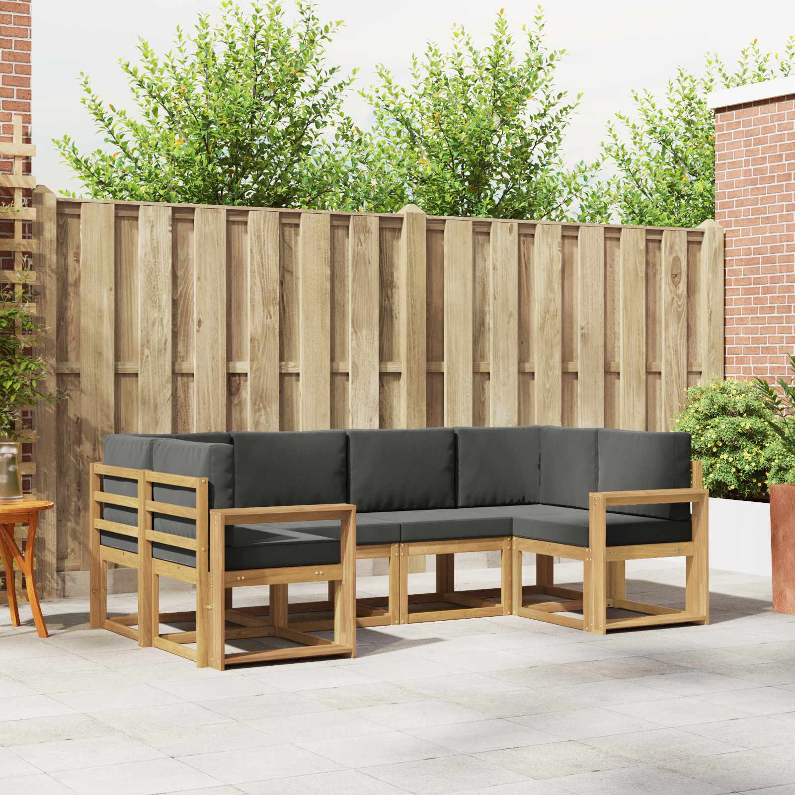 Outdoor-Sofagarnitur 6 stk. Weiß und Anthrazit