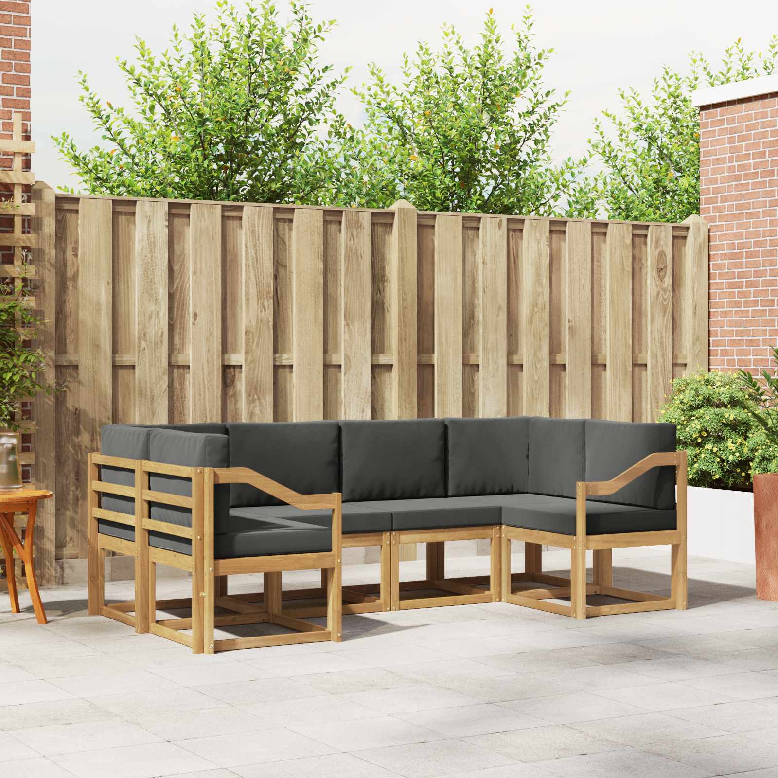 Outdoor-Sofagarnitur 6 stk. Weiß und Anthrazit