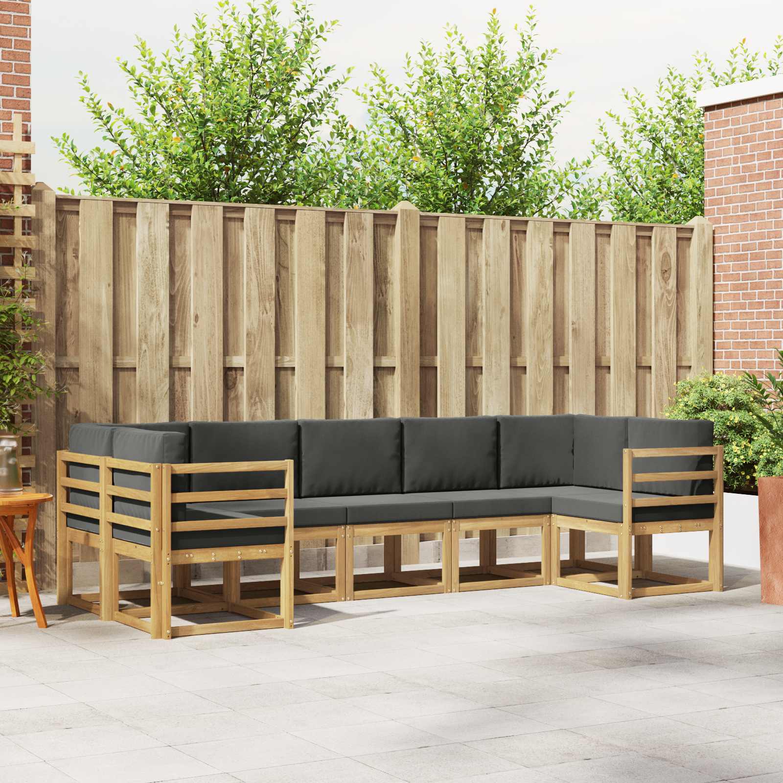 Outdoor-Sofagarnitur 7 stk. Weiß und Anthrazit