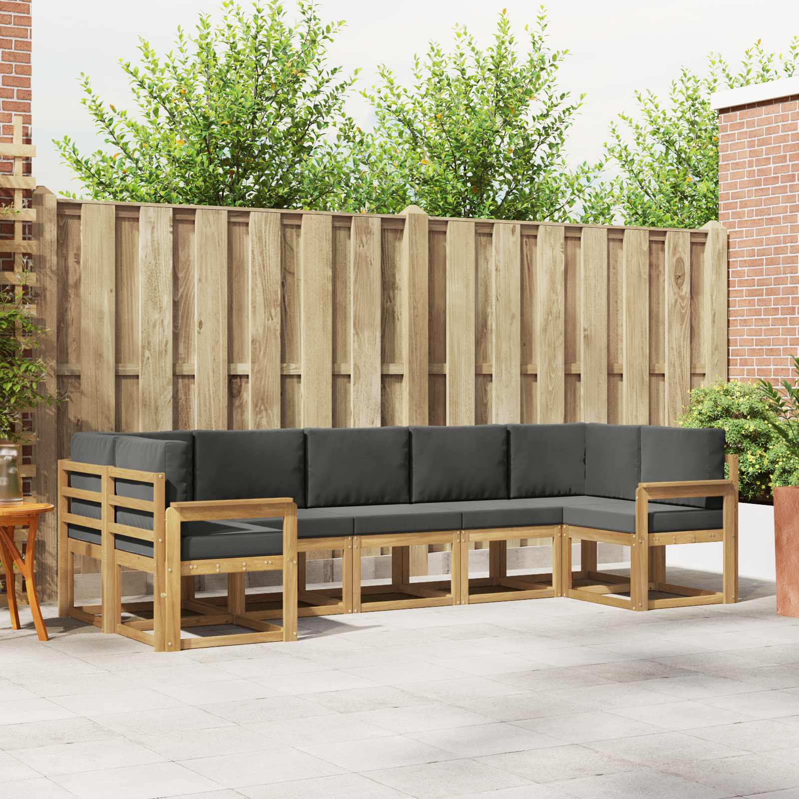 Outdoor-Sofagarnitur 7 stk. Weiß und Anthrazit