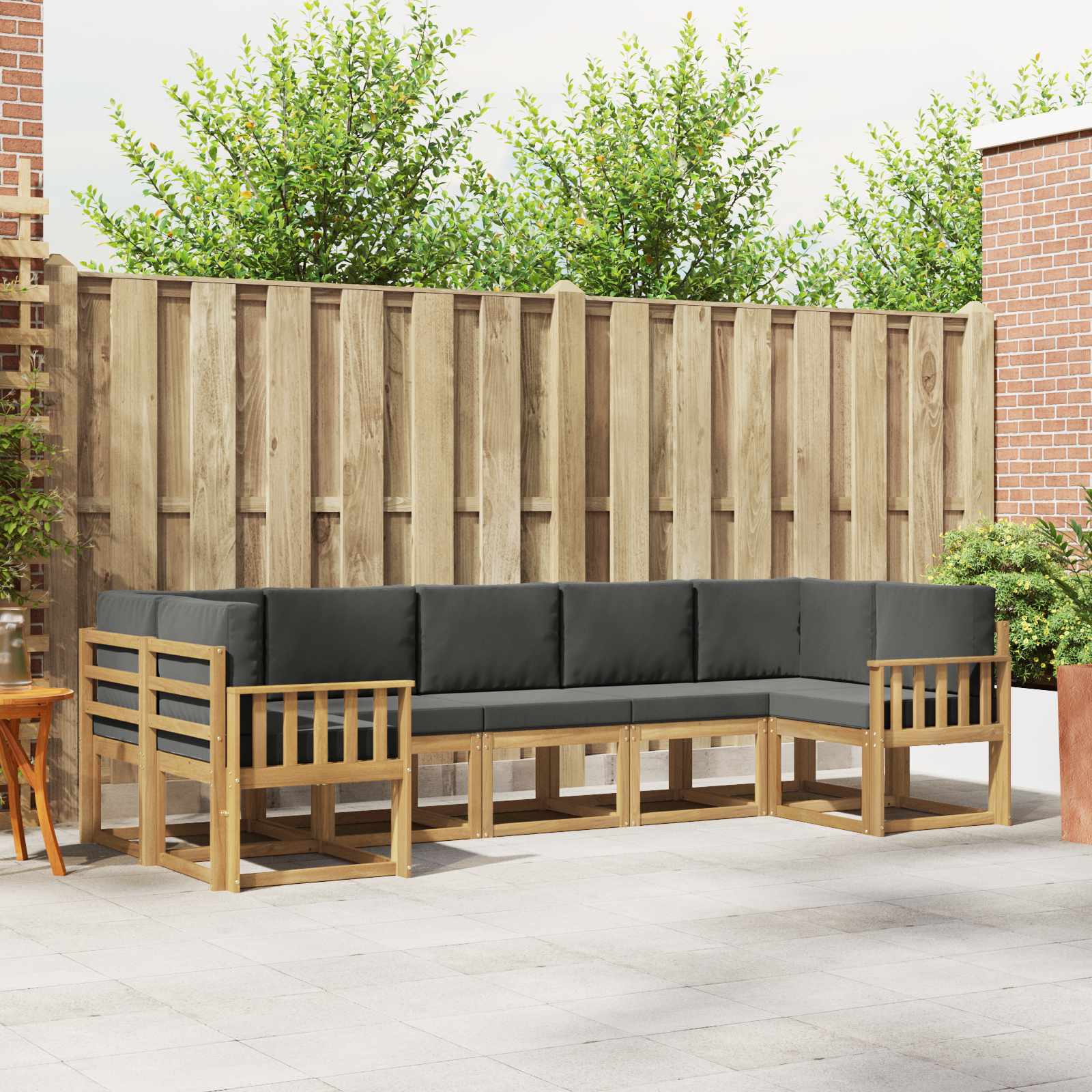 Outdoor-Sofagarnitur 7 stk. Weiß und Anthrazit