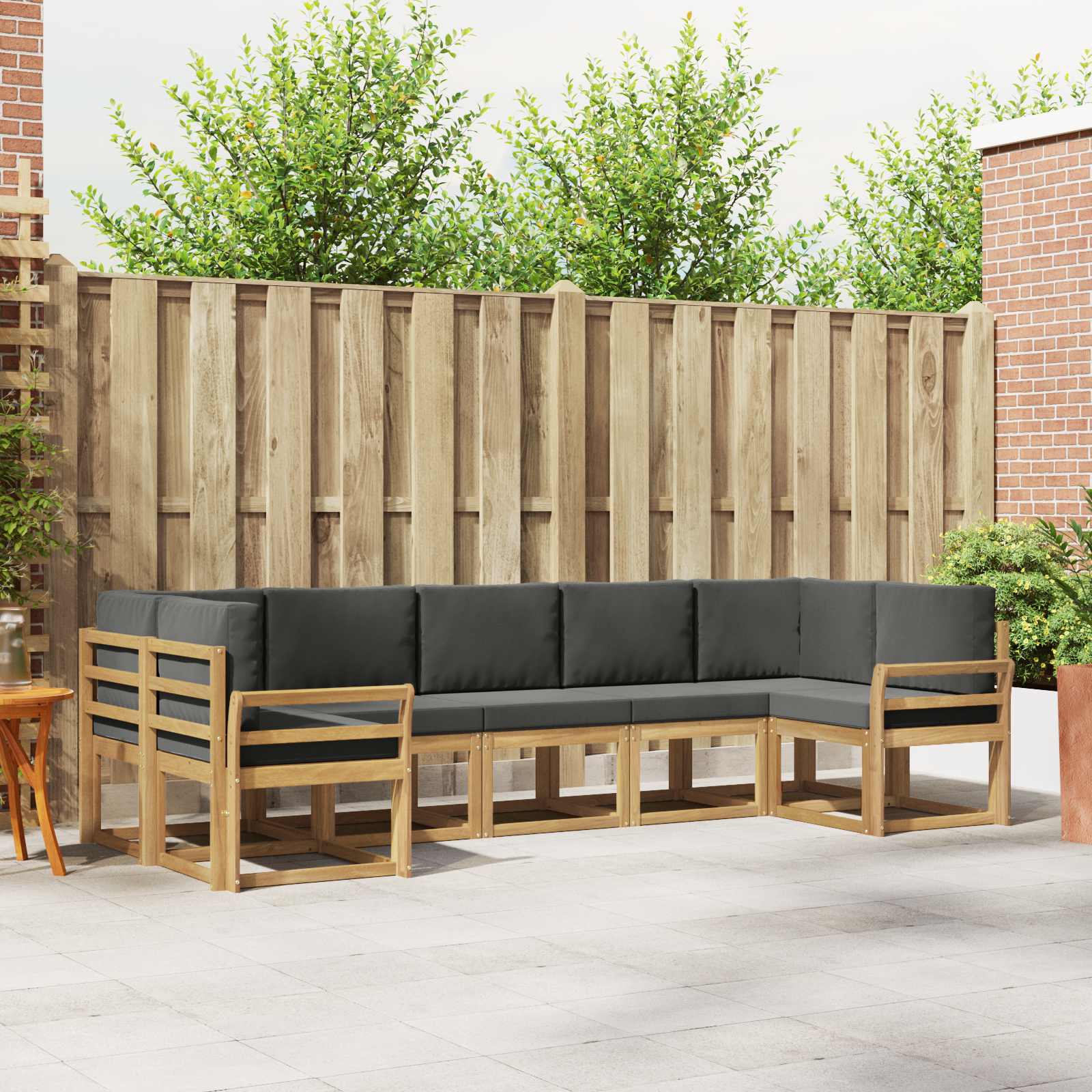 Outdoor-Sofagarnitur 7 stk. Weiß und Anthrazit