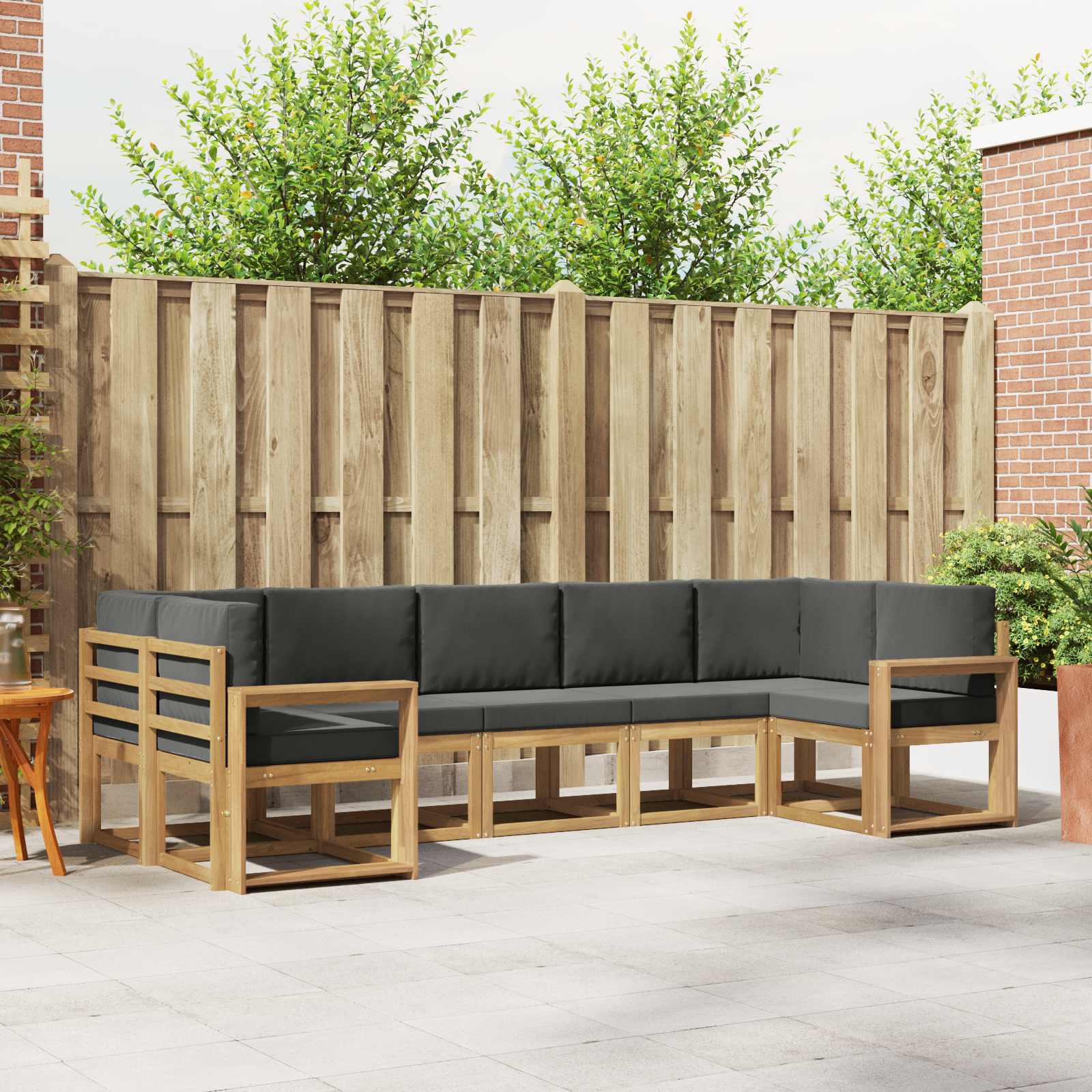 Outdoor-Sofagarnitur 7 stk. Weiß und Anthrazit
