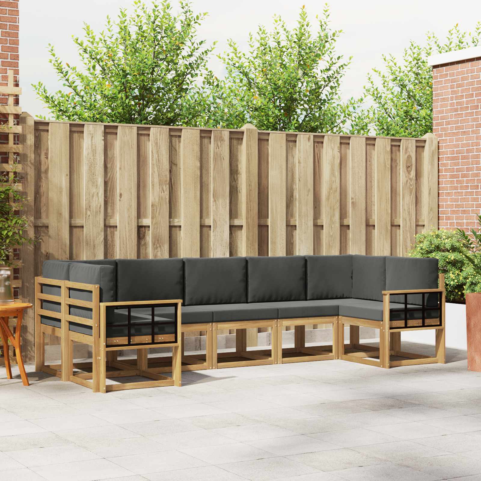 Outdoor-Sofagarnitur 7 stk. Weiß und Anthrazit