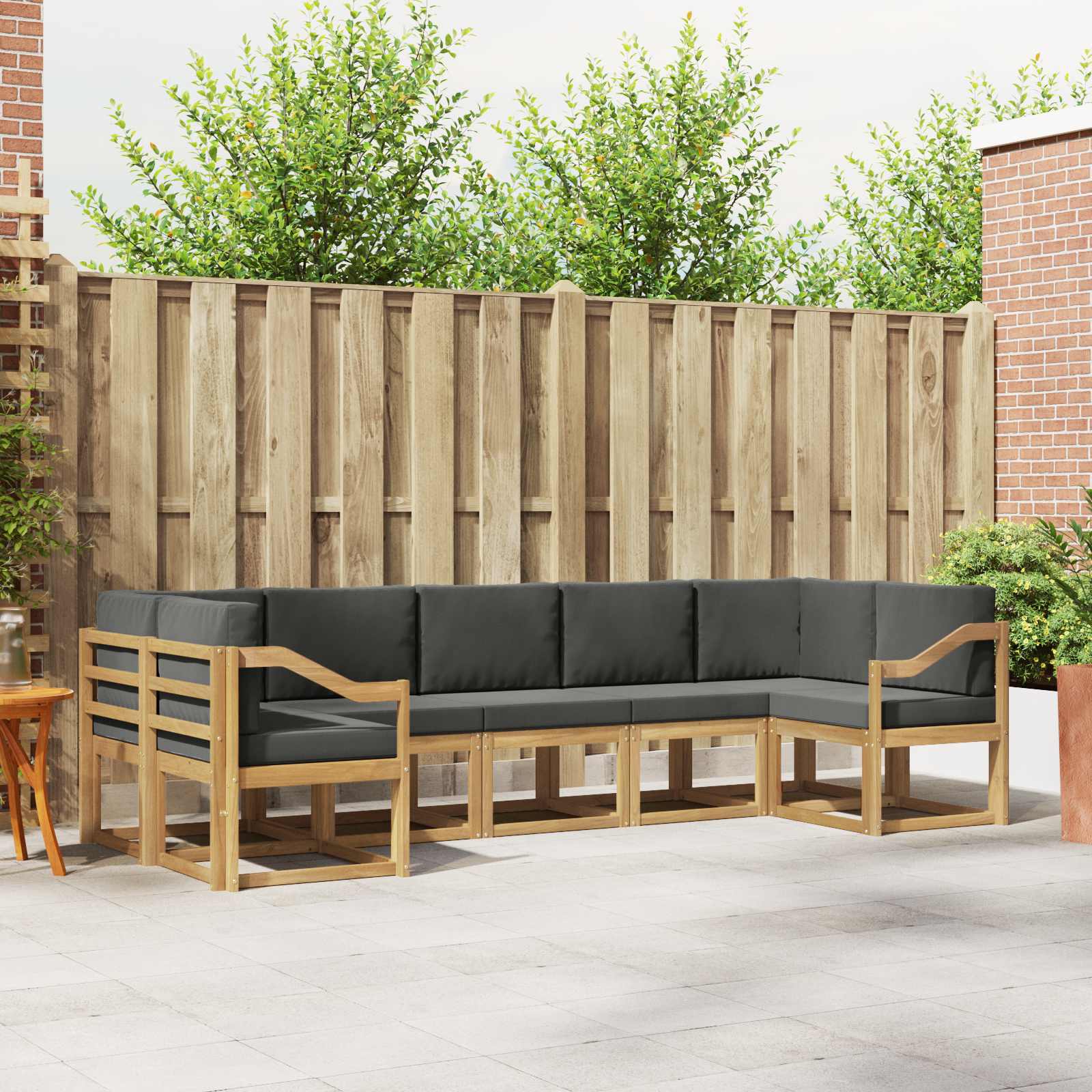 Outdoor-Sofagarnitur 7 stk. Weiß und Anthrazit