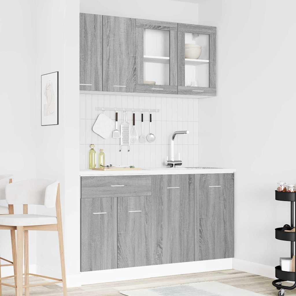 Kücheneinheit LYON 4 stk. Grau Sonoma Holzwerkstoff