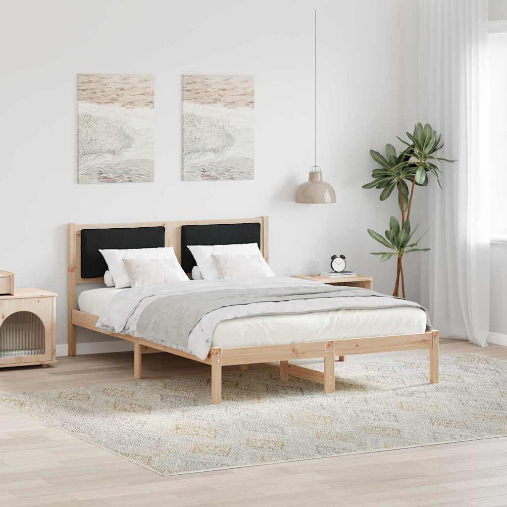 Bettrahmen Schwarz 150 x 200 cm Massives Kiefernholz